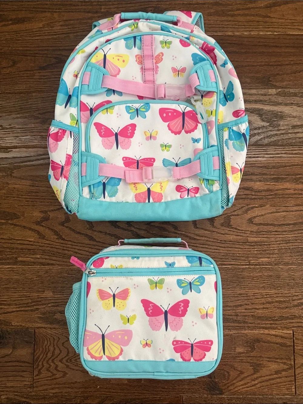 Pottery Barn Kids Large Butterfly Backpack & Lunchbox Set